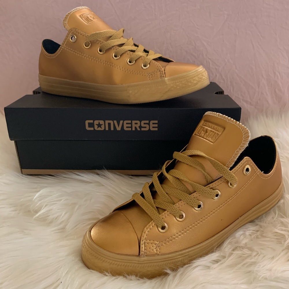 Gold Converse size 8 sneakers